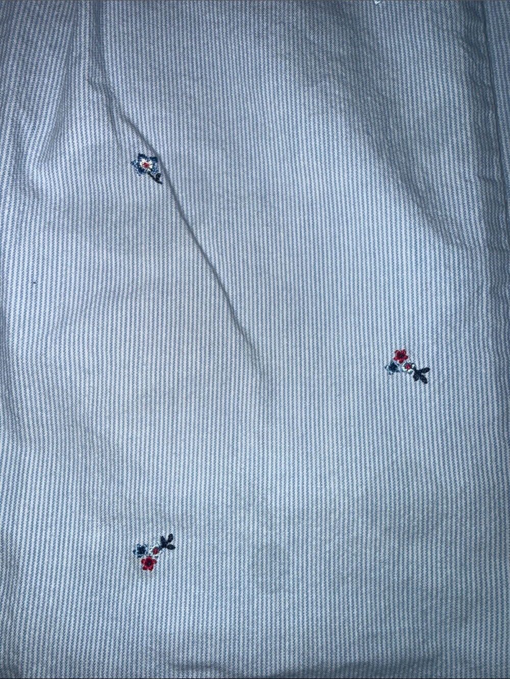 Gymboree Light Blue Striped Baby One-Piece Romper with Tiny Embroidery - Picture 3 of 3